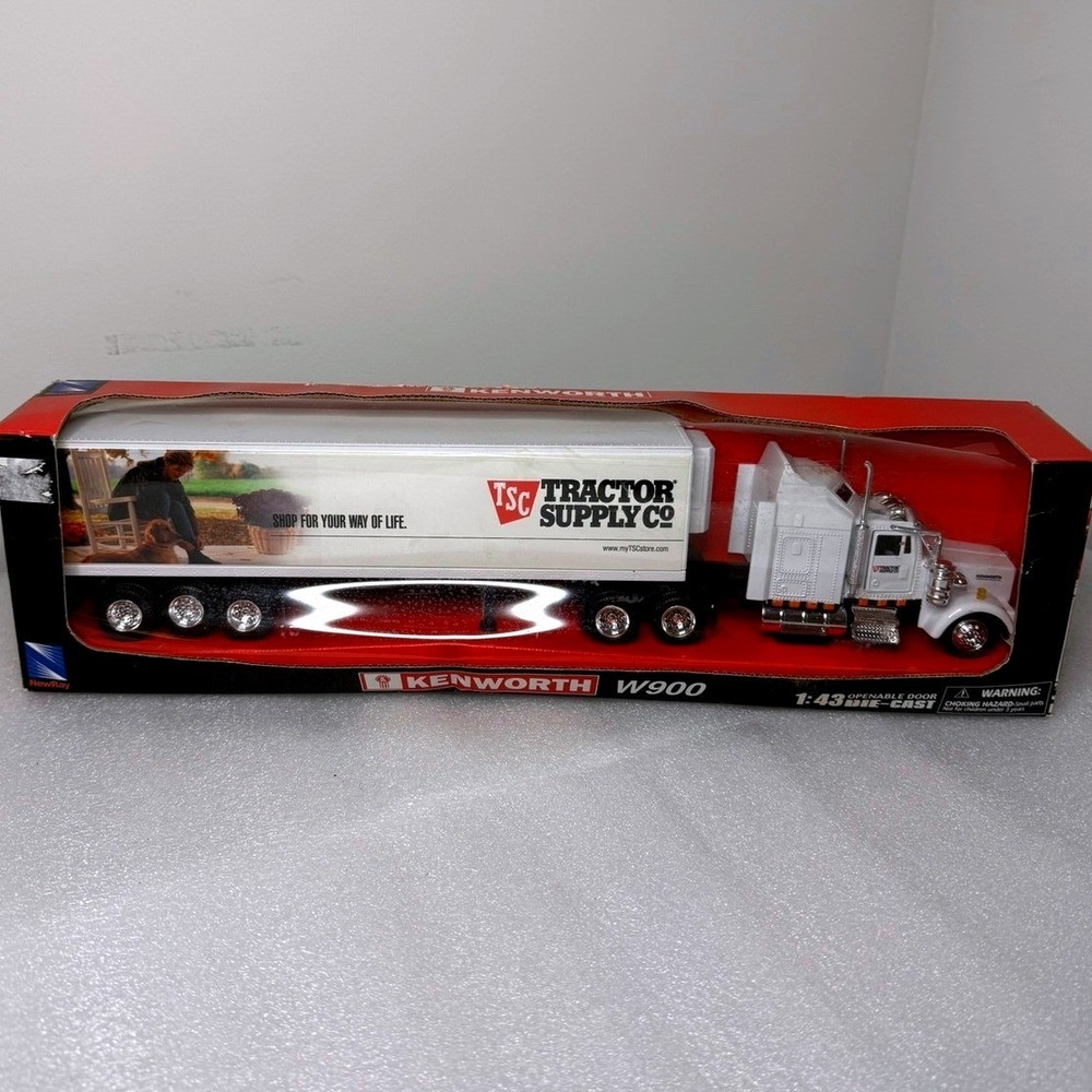 NewRay Kenworth W900 Long Hauler Tractor Supply Co TSC Die-Cast 1:43 Truck White